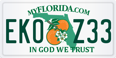 FL license plate EKOZ33