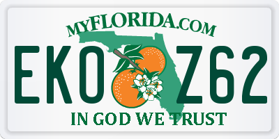FL license plate EKOZ62