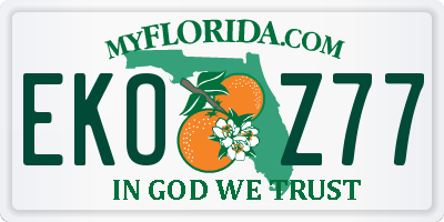 FL license plate EKOZ77
