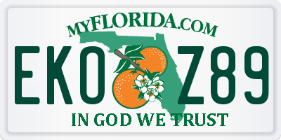 FL license plate EKOZ89