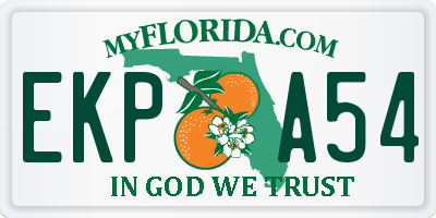 FL license plate EKPA54