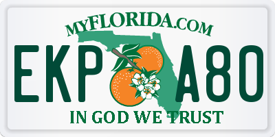 FL license plate EKPA80