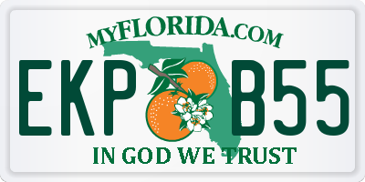 FL license plate EKPB55