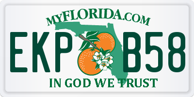 FL license plate EKPB58