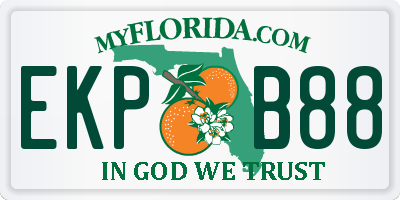 FL license plate EKPB88