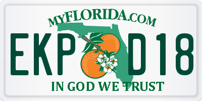 FL license plate EKPD18