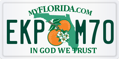 FL license plate EKPM70