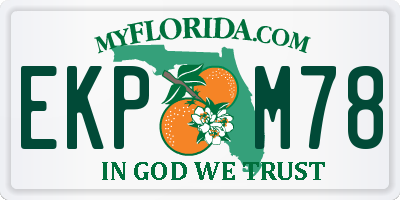 FL license plate EKPM78
