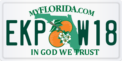 FL license plate EKPW18