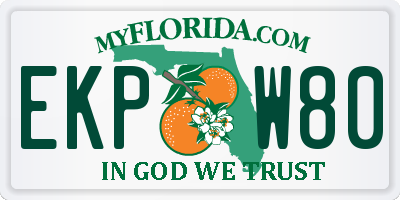 FL license plate EKPW80