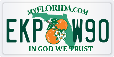 FL license plate EKPW90