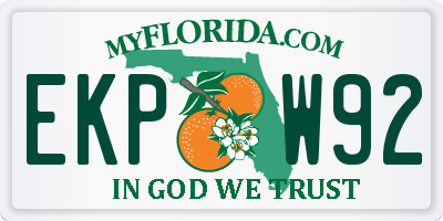 FL license plate EKPW92