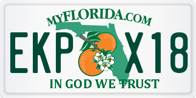 FL license plate EKPX18