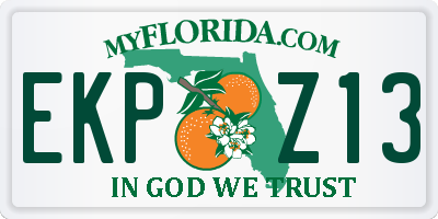 FL license plate EKPZ13