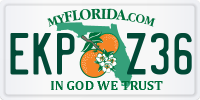 FL license plate EKPZ36