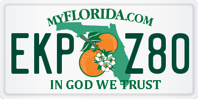 FL license plate EKPZ80
