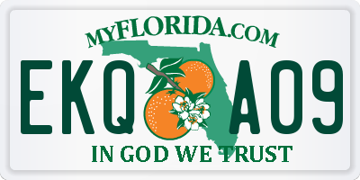 FL license plate EKQA09