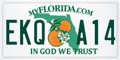 FL license plate EKQA14