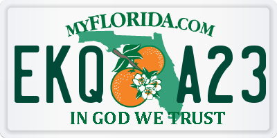FL license plate EKQA23