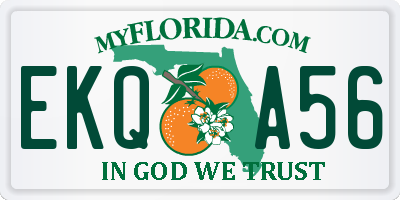 FL license plate EKQA56