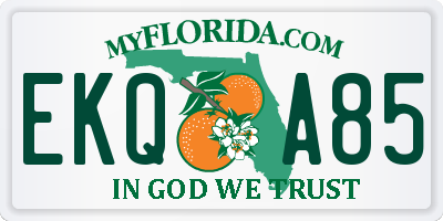 FL license plate EKQA85