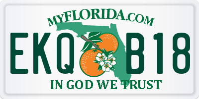 FL license plate EKQB18