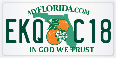 FL license plate EKQC18