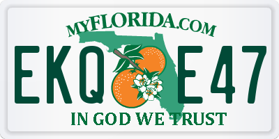 FL license plate EKQE47