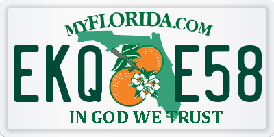 FL license plate EKQE58