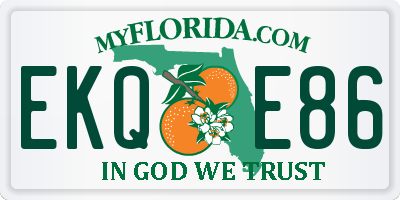 FL license plate EKQE86