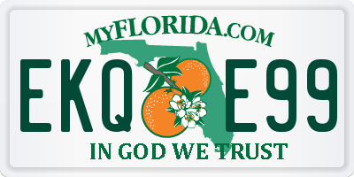 FL license plate EKQE99