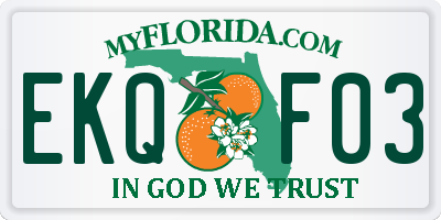 FL license plate EKQF03
