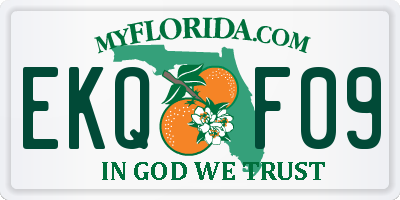 FL license plate EKQF09