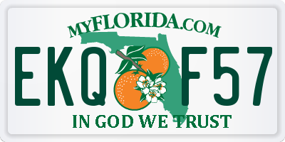 FL license plate EKQF57