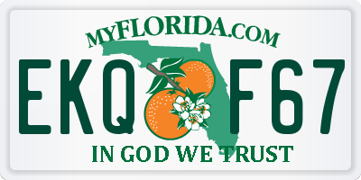 FL license plate EKQF67
