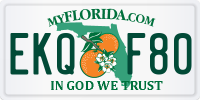 FL license plate EKQF80