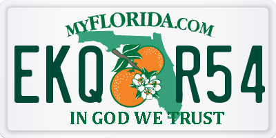 FL license plate EKQR54