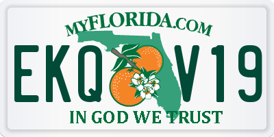 FL license plate EKQV19