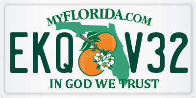 FL license plate EKQV32