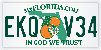 FL license plate EKQV34