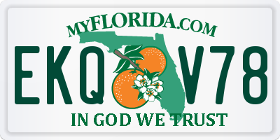 FL license plate EKQV78