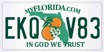 FL license plate EKQV83