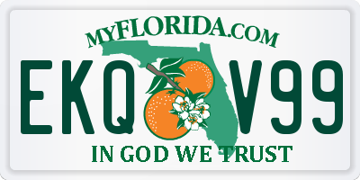 FL license plate EKQV99