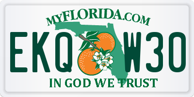 FL license plate EKQW30