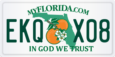 FL license plate EKQX08