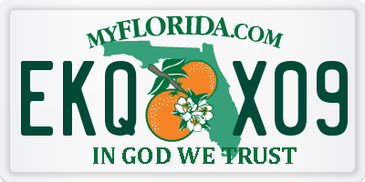 FL license plate EKQX09