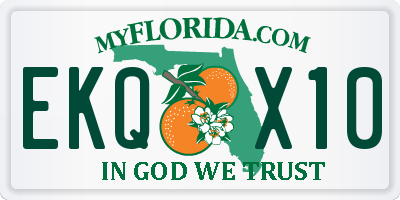 FL license plate EKQX10