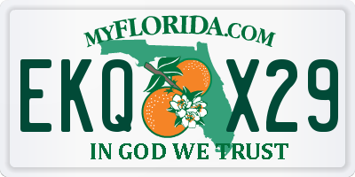 FL license plate EKQX29