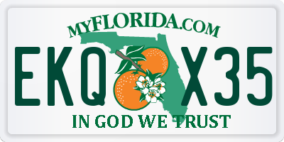 FL license plate EKQX35
