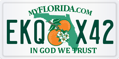 FL license plate EKQX42